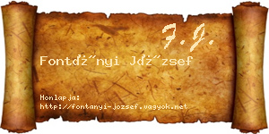 Fontányi József névjegykártya